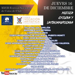 Noche 1 16 de diciembre XXVII Festival FEDECOR 